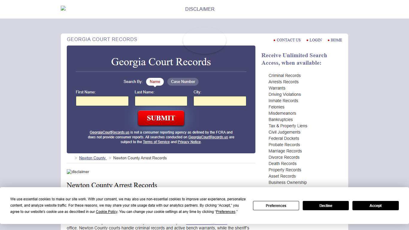 Newton County Arrest Records GeorgiaCourtRecords.us